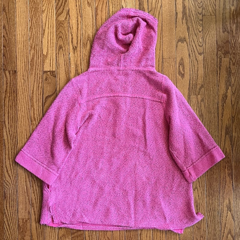 Soft Surroundings Pink Short Sleeve Hoodie - Picture 2 of 4
